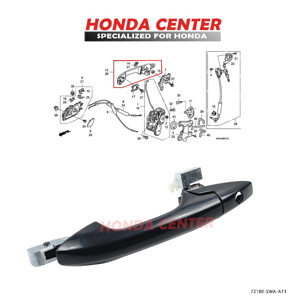 Handle Handel Gagang Tarikan Pintu Luar Crv Re Gen3 2007 2008 2009 2010 2011 2012