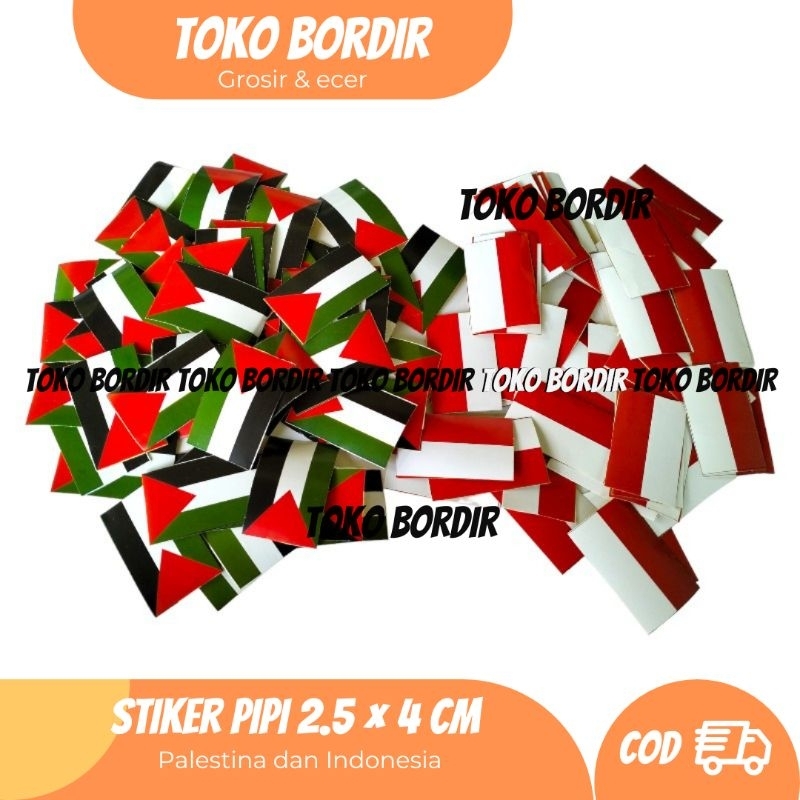 

Stiker pipi palestina dan Merah putih 2,5×4cm ( bijian )