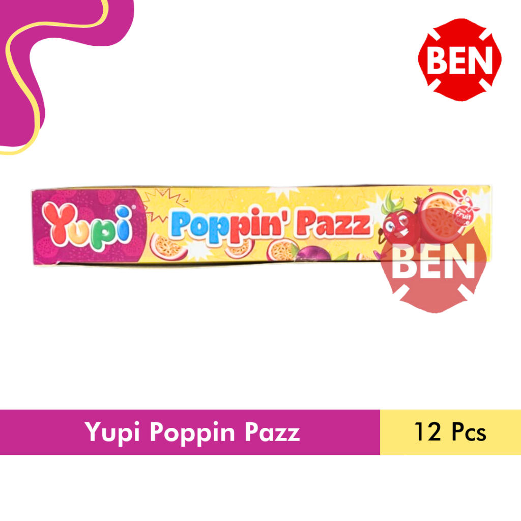 

Yupi POPPIN PAZZ 1 Box 12 Pcs Permen Jelly Markisa