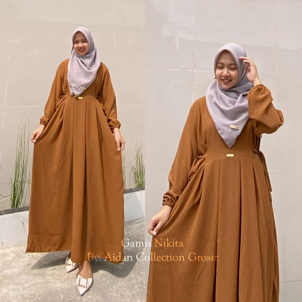 GAMIS NIKITA CRINKLE AIRFLOW PREMIUM TERBARU DRESS CHIBI