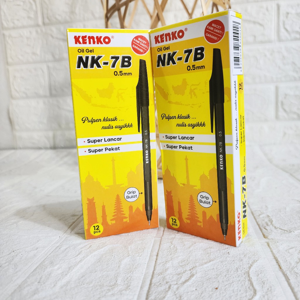 

PULPEN PENA BOLPOIN KENKO OIL GEL NK-7B 0,5MM WARNA HITAM 1 PACK ISI 12 PCS/ PULPEN MURAH