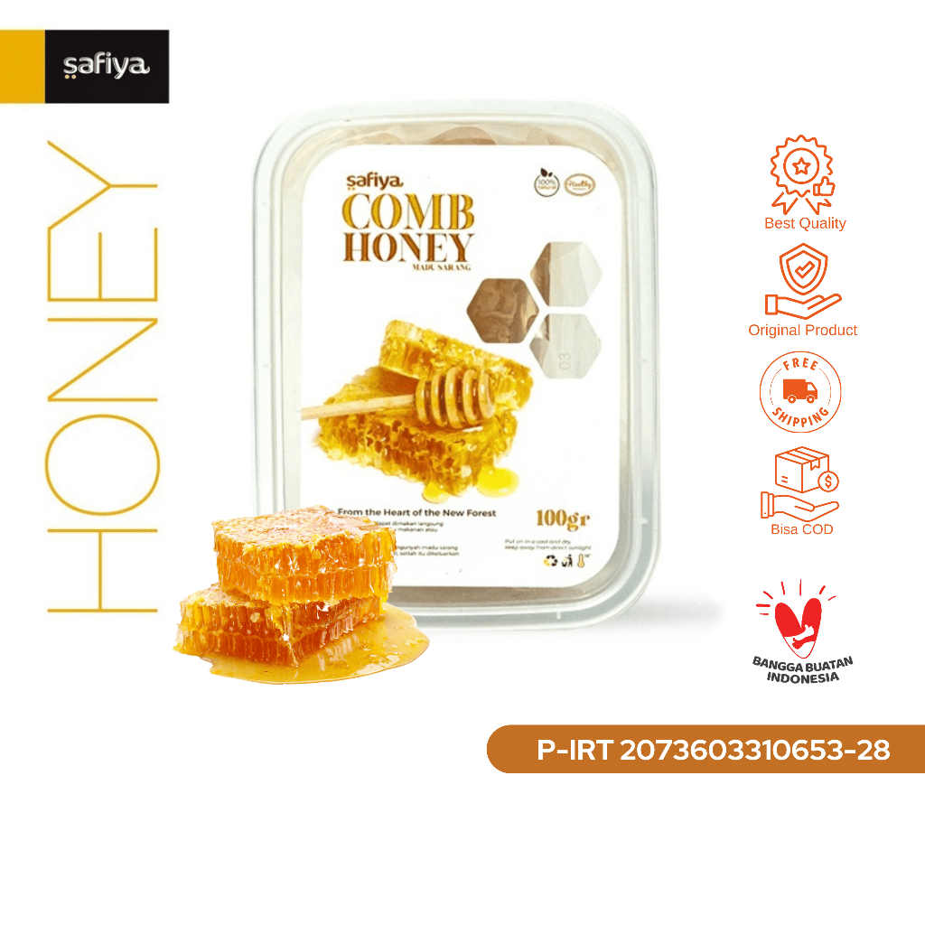 

Safiya Madu Sarang Asli 100 Gram Raw Honey Comb