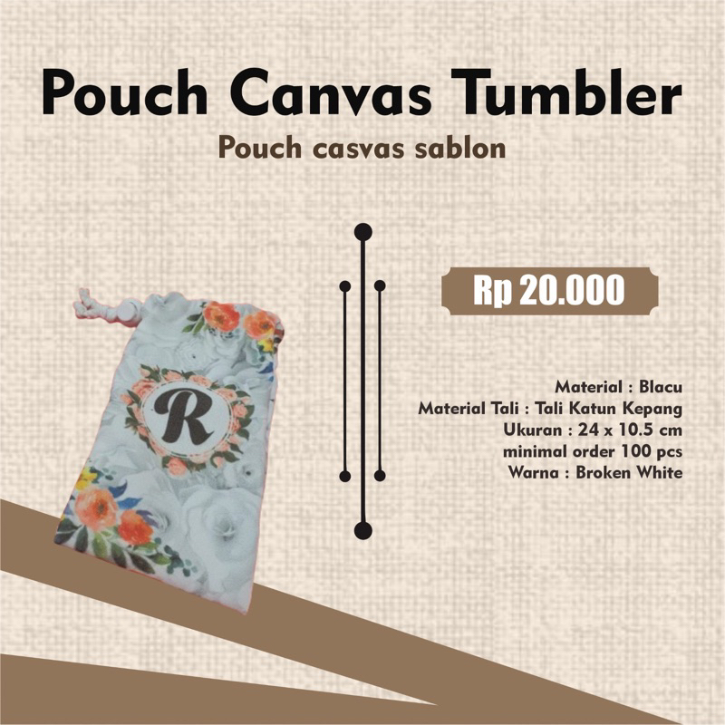 POUCH CANVAS SABLON CUSTOM DESAIN