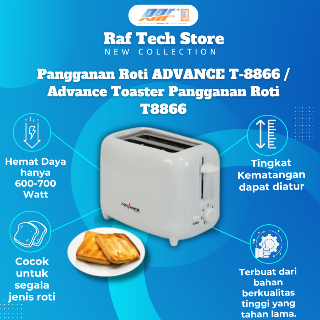 Advance Toaster Panggangan Roti T-8866-Panggangan Roti ADVANCE T-8866-Sandwich Maker-Pemanggang Roti