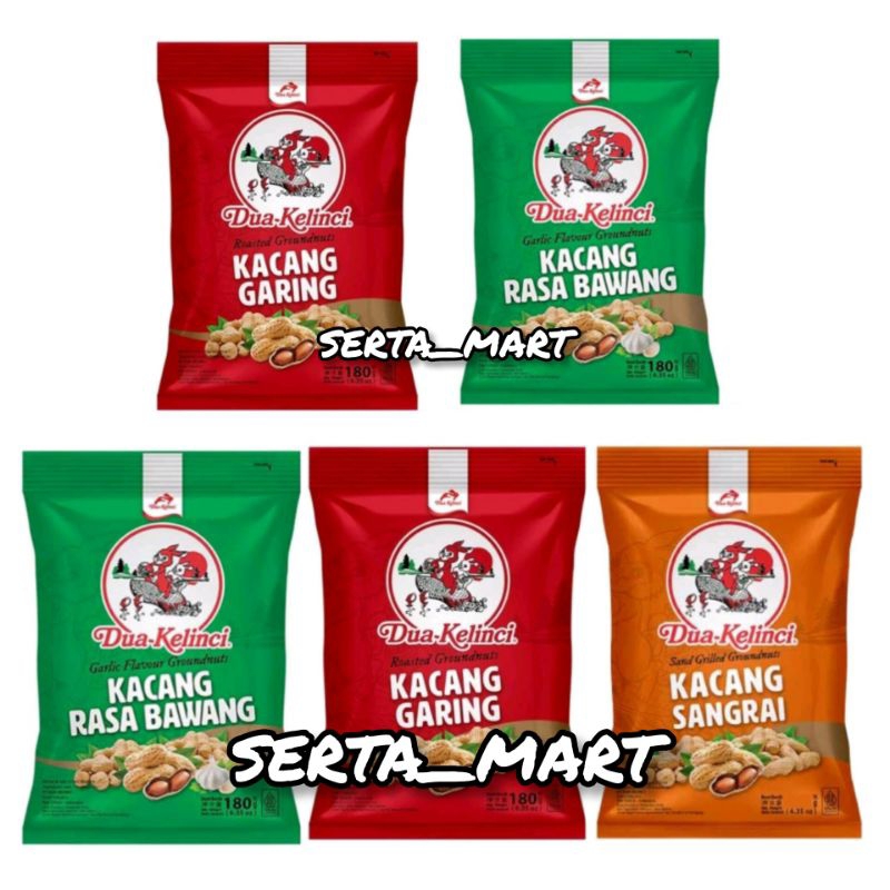 

Dua Kelinci Kacang Kulit / Kacang Garing / Sangrai / RASA Bawang / Garlic Nut 75gr / 180gr