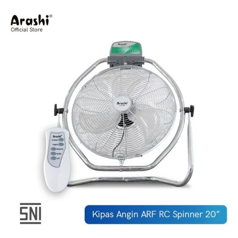 ARASHI KIPAS ANGIN SPINNER ARF 20 RC KIPAS ANGIN LANTAI & DINDING UKURAN 20INCH  +REMOT -SSMJ (BEST 