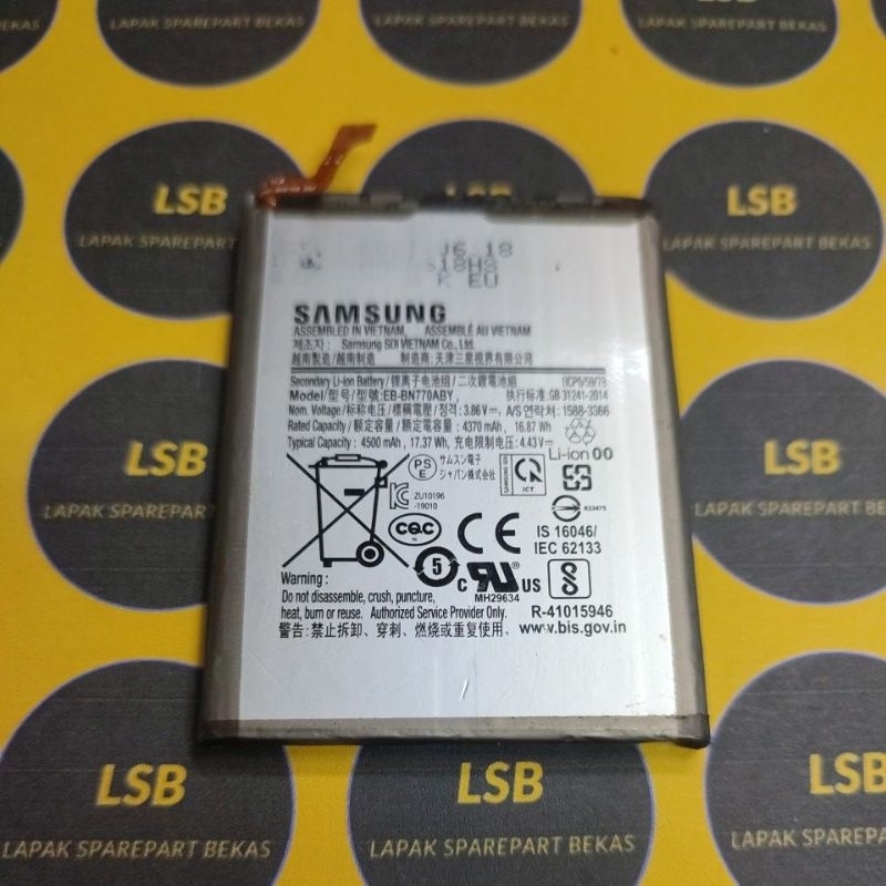 BATTERY BATRW BATERAI SAMSUNG NOTE 10 LITE EB-BN770ABY ORIGINAL BEKAS