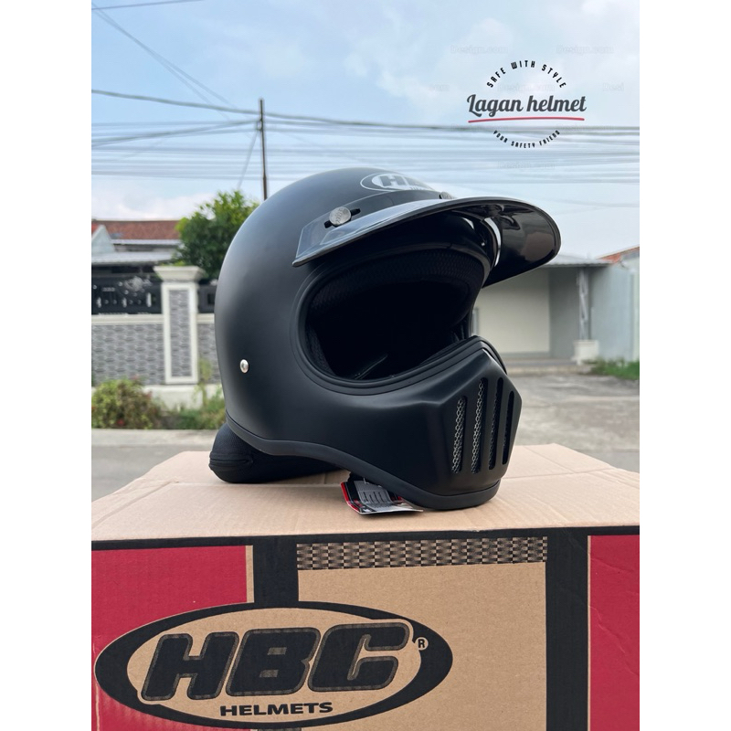 Helm Cakil HBC Helm Retro Full Face SNI- Pria dan wanita dewasa standar SNI