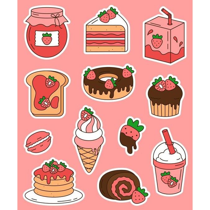 Stiker Aesthetic Kecil untuk tempelan HP Scrapbook Laptop