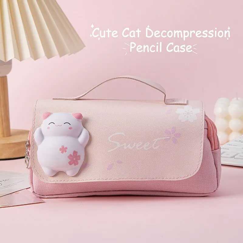 

KOUZIO Tempat Kotak Pensil Anak Sekolah Squishy Cute Cat