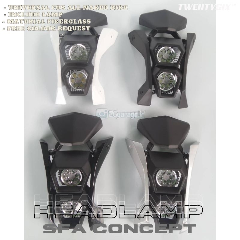 HEADLAMP / LAMPU DEPAN SFA CONCEPT
Tiger, Megapro, Z250, CB150, Byson, Vixion, Scorpio, Xabre, MT25