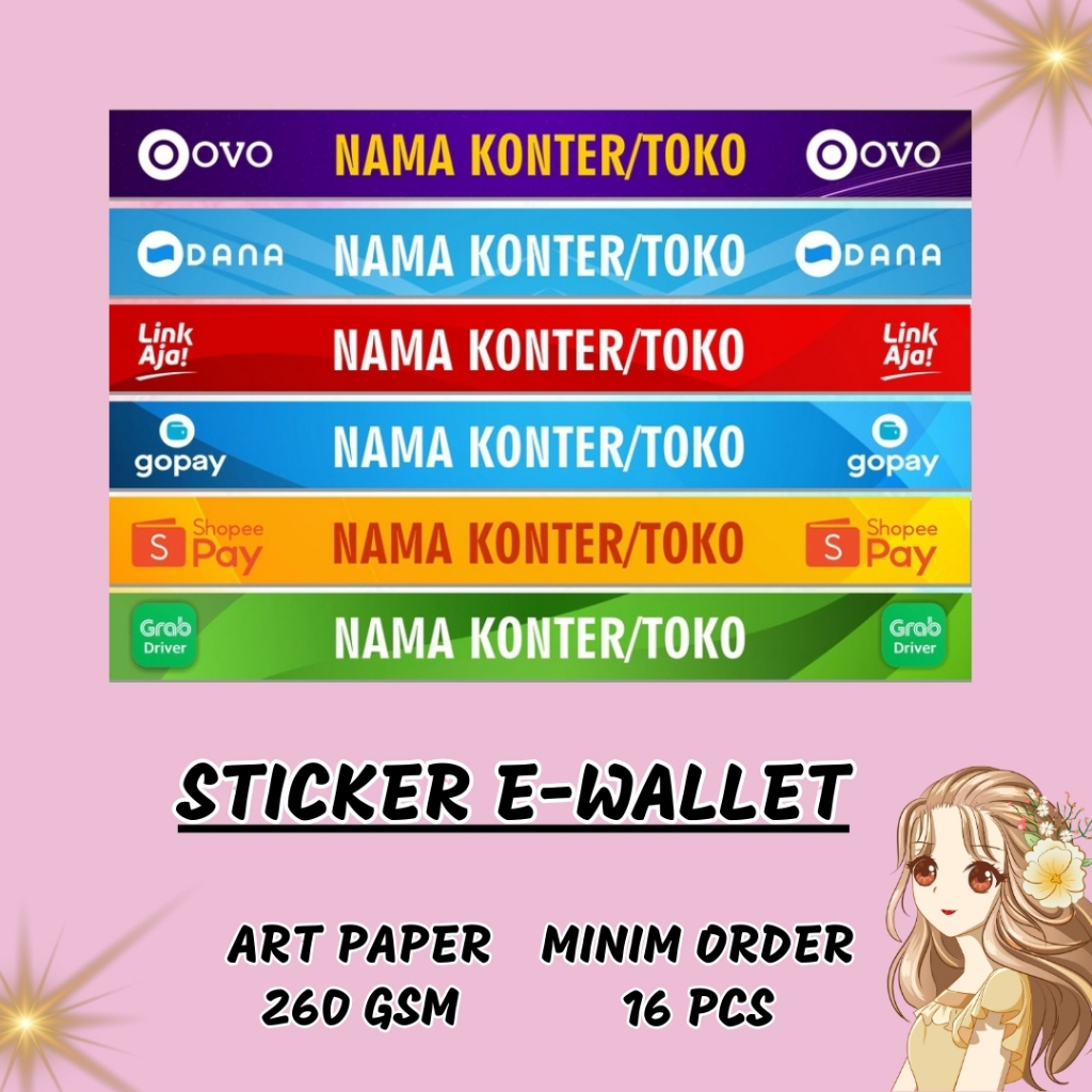 STICKER ETALASE E-WALLET | STICKER ETALASE TOKO KONTER