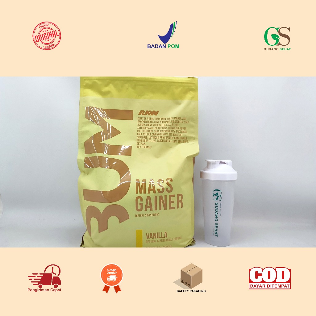 Manado Raw Nutrition CBUM Mass Gainer 12 lbs Penambah Berat Badan Free Shaker