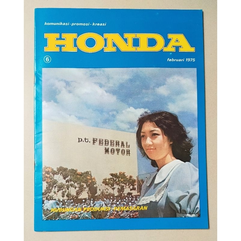 Majalah Motor Honda no.6 Februari 1975 : Federal Motor - bonus poster Honda CB 100K