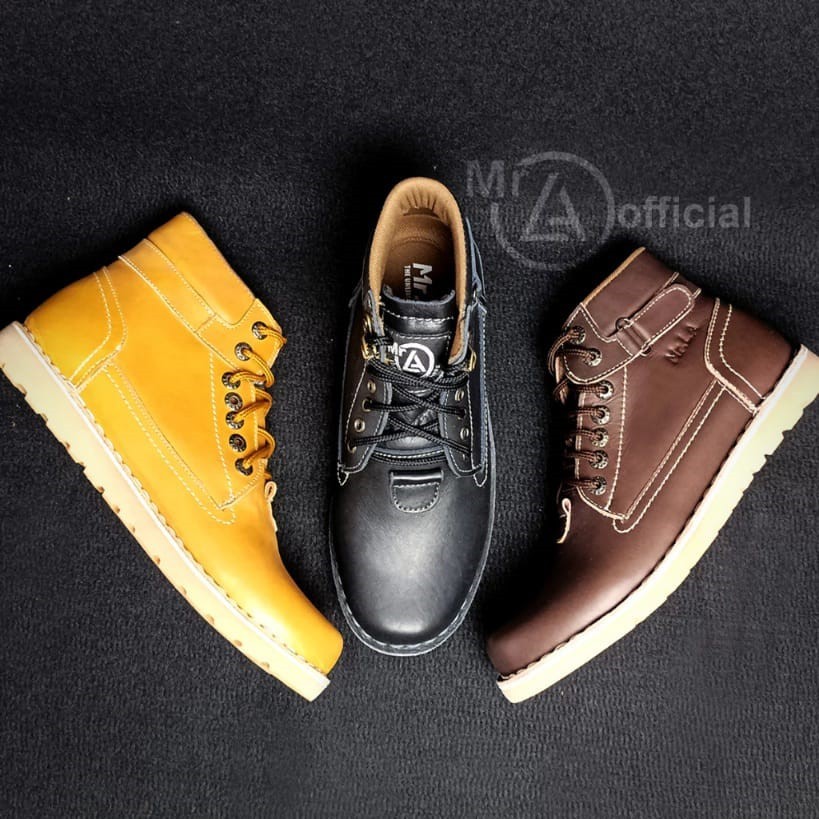 Sepatu Boots Kulit Pria Casual Jumbo Size 38-48 Sepatu Cowok Kasual Kekinian Mr.LA