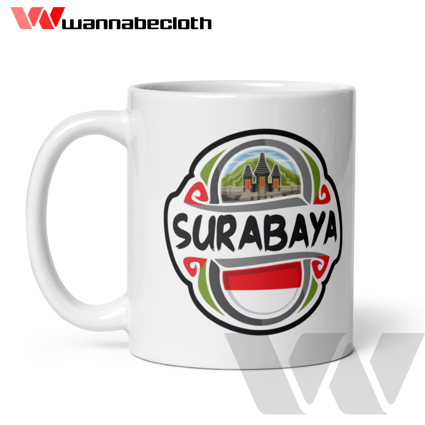 Mug Surabaya Gelas Surabaya Mug Gelas Souvenir Negara Dunia Cetak Mug Custom Mug Print