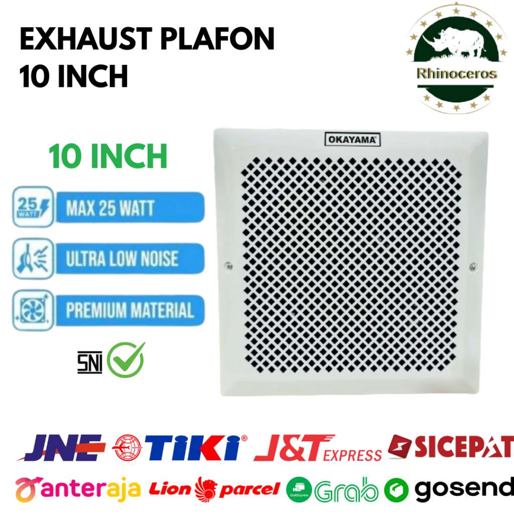 Exhaust Fan Plafon 10 Inchi Kipas Plafon 10 Inch Kipas Blower Hexos Angin Hisap Kipas Kamar Mandi Da
