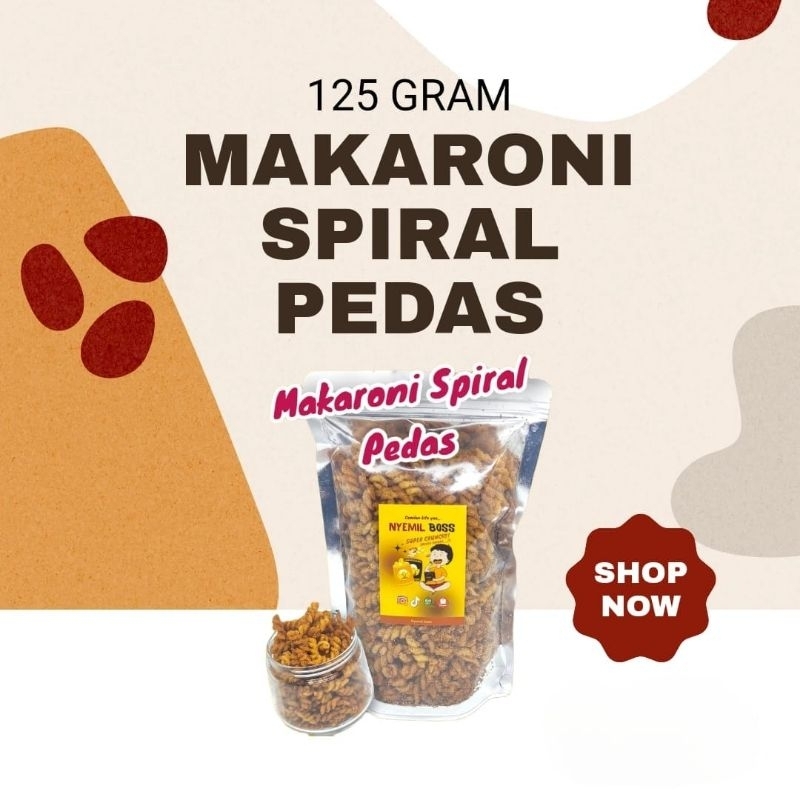 

MAKARONI SPRIAL PEDAS 125 GRAM - CEMILAN SNACK KEKINIAN