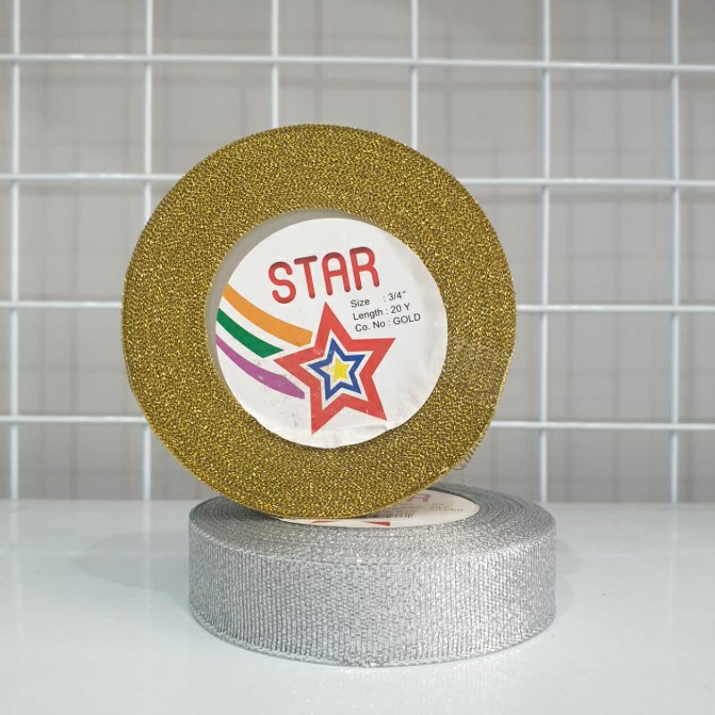 

Qreinashop Pita Emas Perak 3/4 inch (2cm)