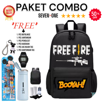 [FREE 6 ITEM] Tas Anak Sekolah Karakter FREEFIRE Ransel Backpack FF Ransel Anak Terbaru 2024 Boyah