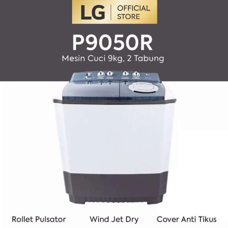 Mesin Cuci 2 Tabung LG 9 Kg P9050R Murah Garansi Resmi