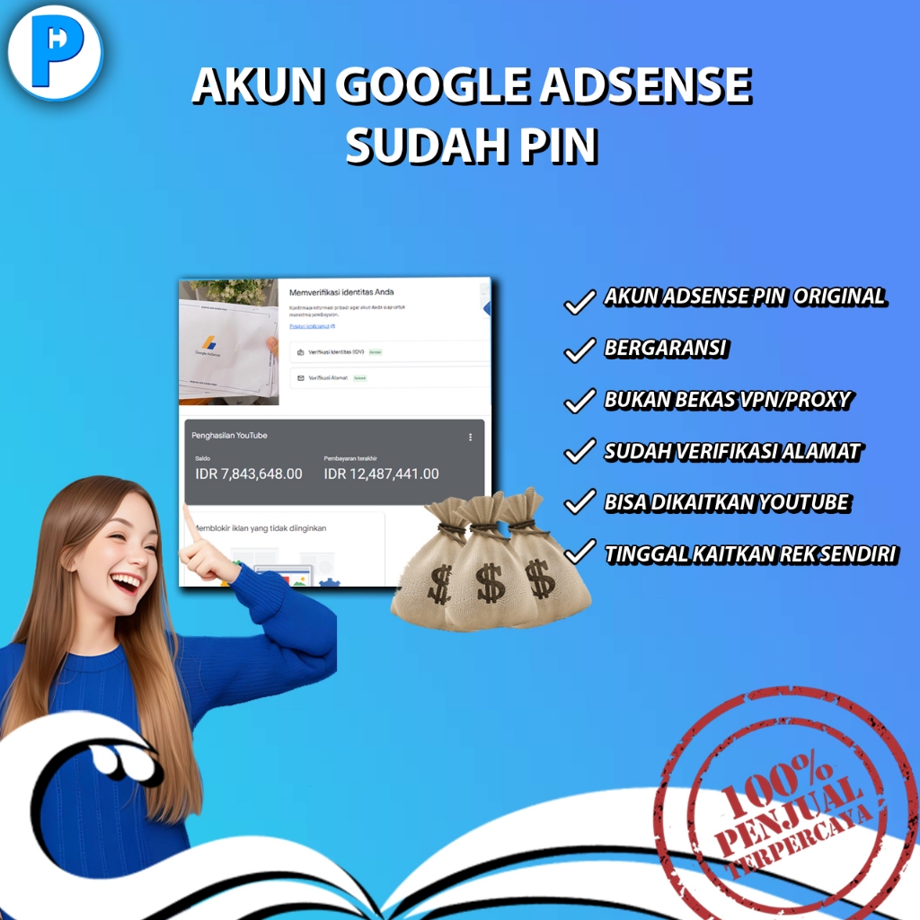 Akun Adsense ytb BELUM PIN dan SUDAH PIN I BY PHSTORE