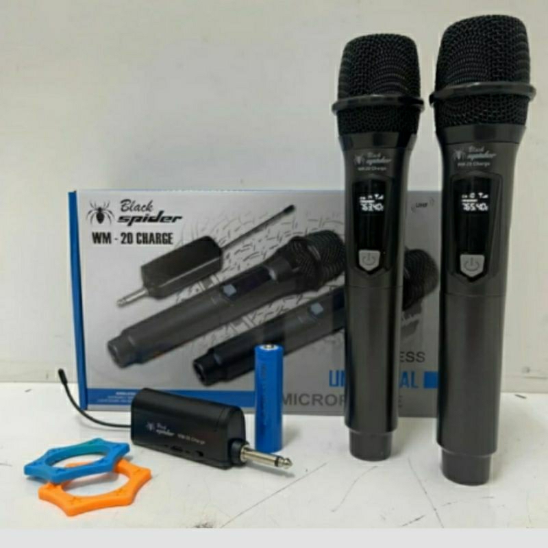 mic wireless blackspider wm20 mikrofon karaoke mic wireless karaoke