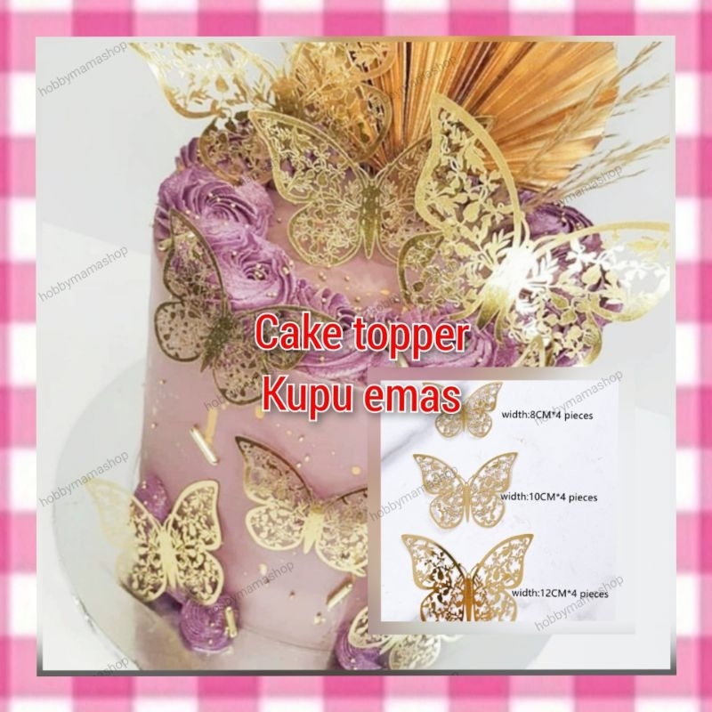 Topper cake kupu kupu kertas butterfly hiasan kue ultah