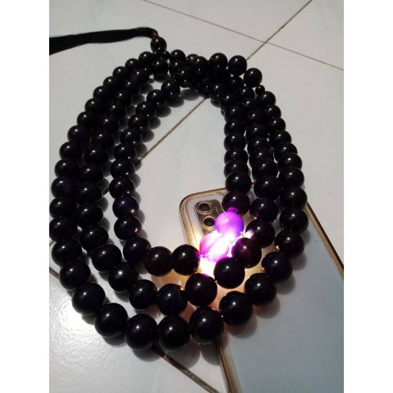 tasbih batu kecubung Wulung size 16mm alias jumbo asli original