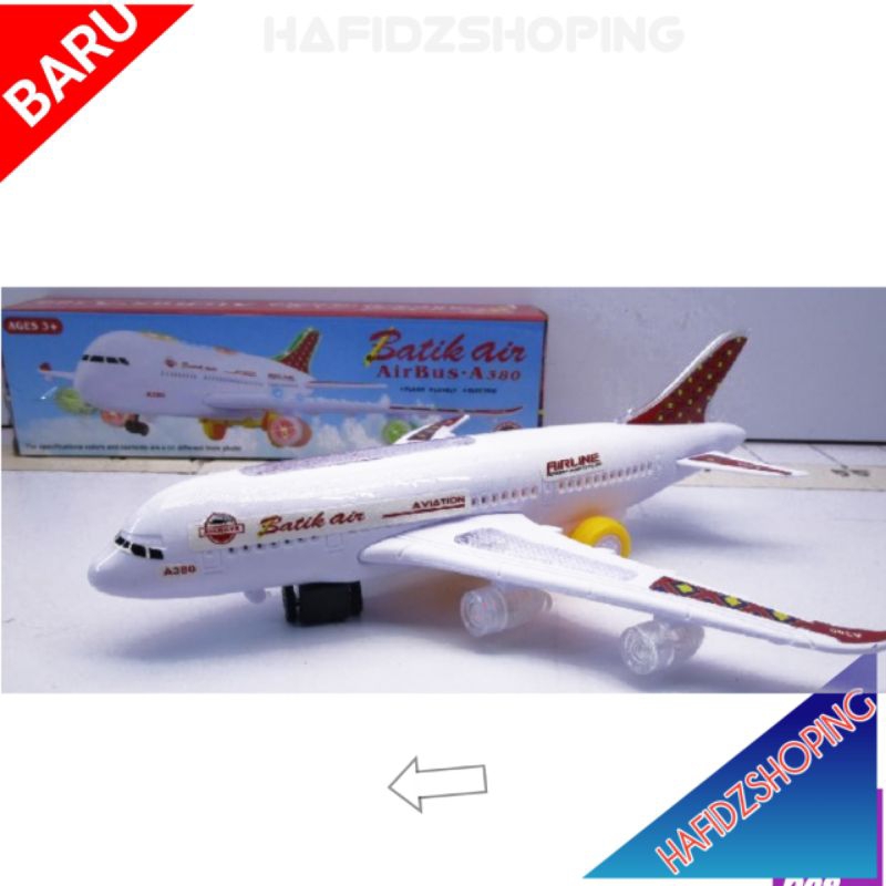 Mainan Pesawat A380 Lion Jumbo Menyala dan Suara