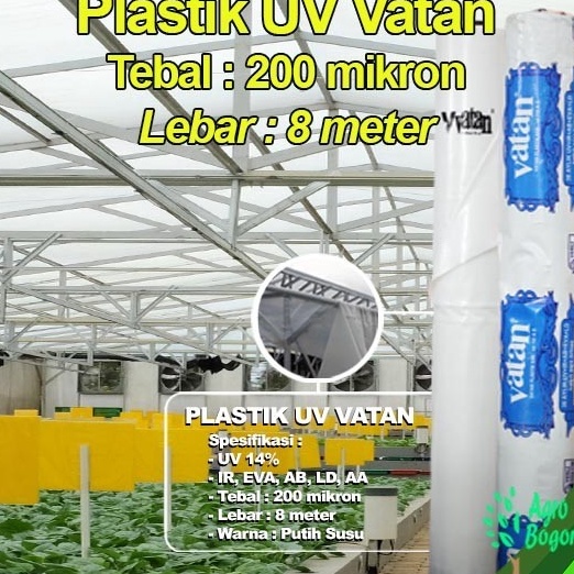Terlaku Plastik UV Vatan Lebar 8 meter Plastik UV Vatan eceran