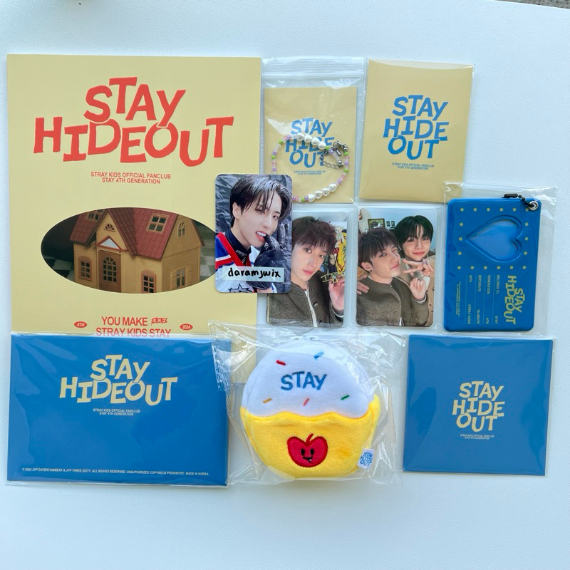 stray kids skz 4th gen stay hideout fanclub fankit photocard pc set photobook bracelet id keyring ba