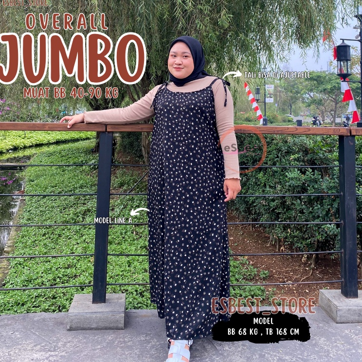 Big Sale OVERALL JUMBO XXXL  JISOO OVERALL OUTER DRESS POLOS KOREAN LOOK MAYUNG MUSLIM JUMBO XXL  Ov
