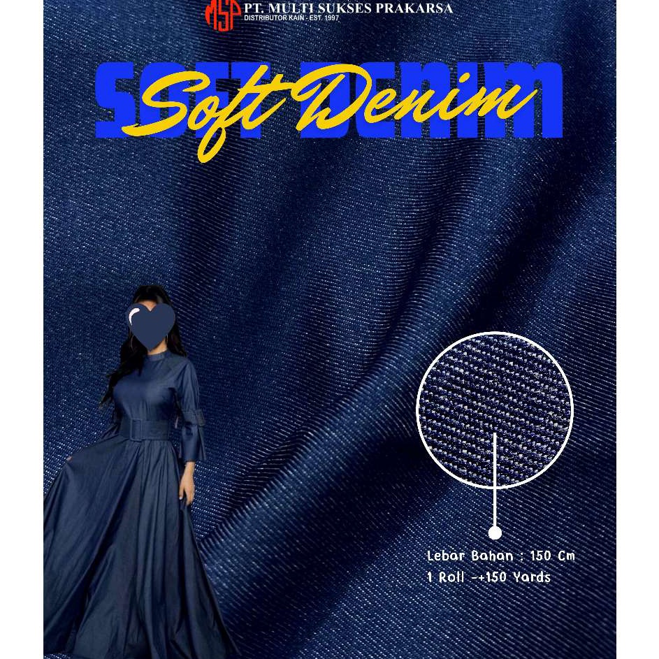Harga Bersaing MSP KAIN SOFT DENIM JEANS 58 DENIM LEMBUT BAHAN POLOS POLOSAN ECERAN KUALITAS PREMIUM