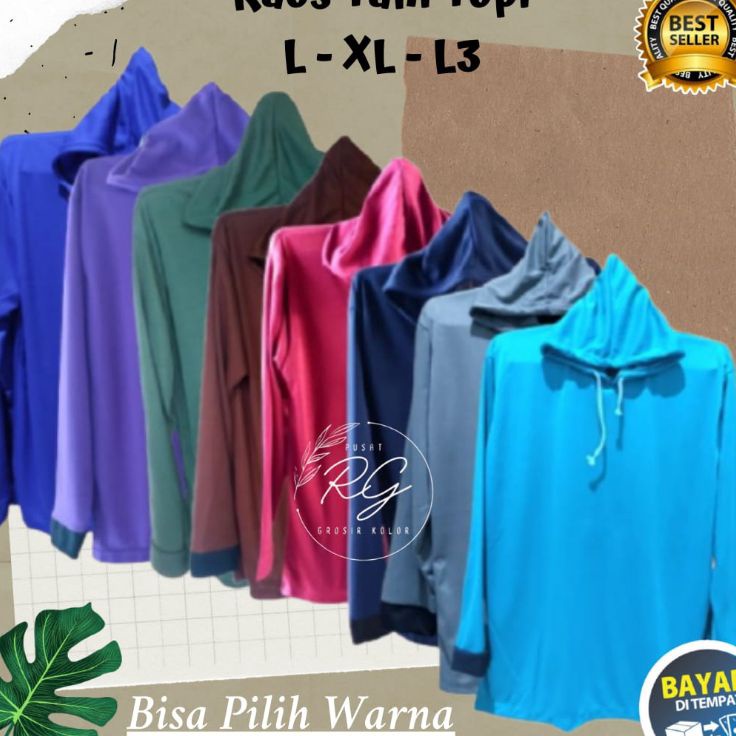 Top Seller Baju Kaos Tani Hoodie Atasan Hitam Polos Pria Oversize Lengan Panjang Kupluk Tebal Hodie 