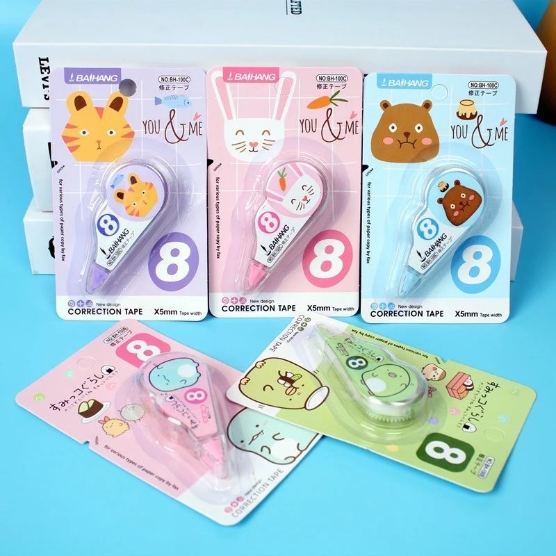 

Correction Tape Students Stationary School Supplies 8M Multiple Color Tipe-x Karakter Lucu Penghapus PenaTip-ex Kertas Mini