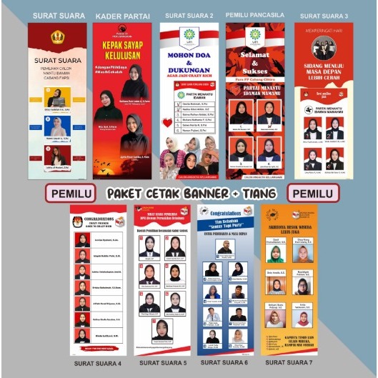 RB paket x banner + tiang spanduk banner wisuda, wedding, olshop aqiqah ulang tahun dll