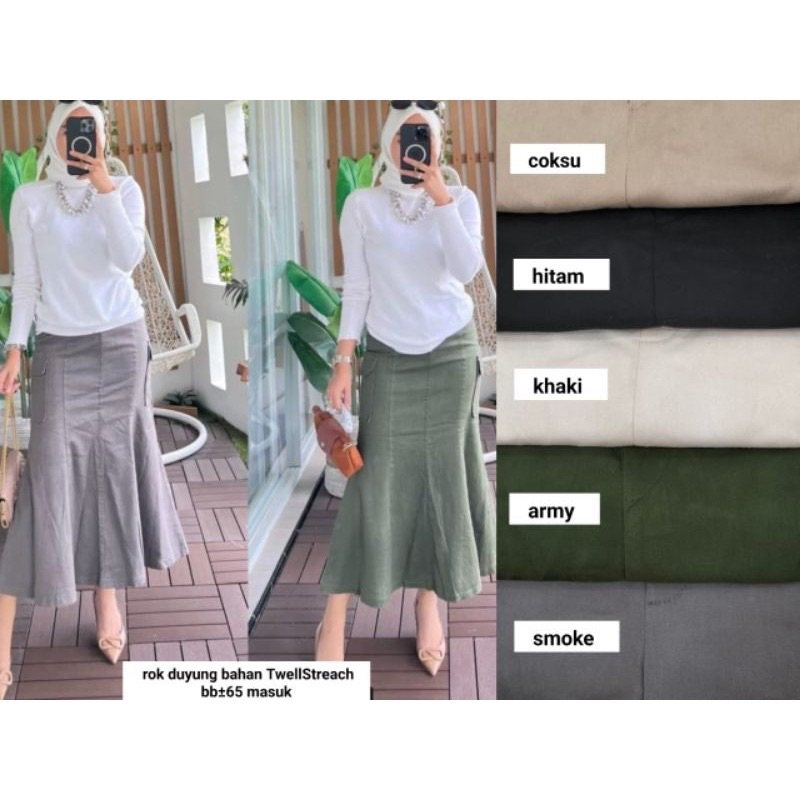 rok duyung kanvas premium /rok duyung wanita/rok wanita kekinian