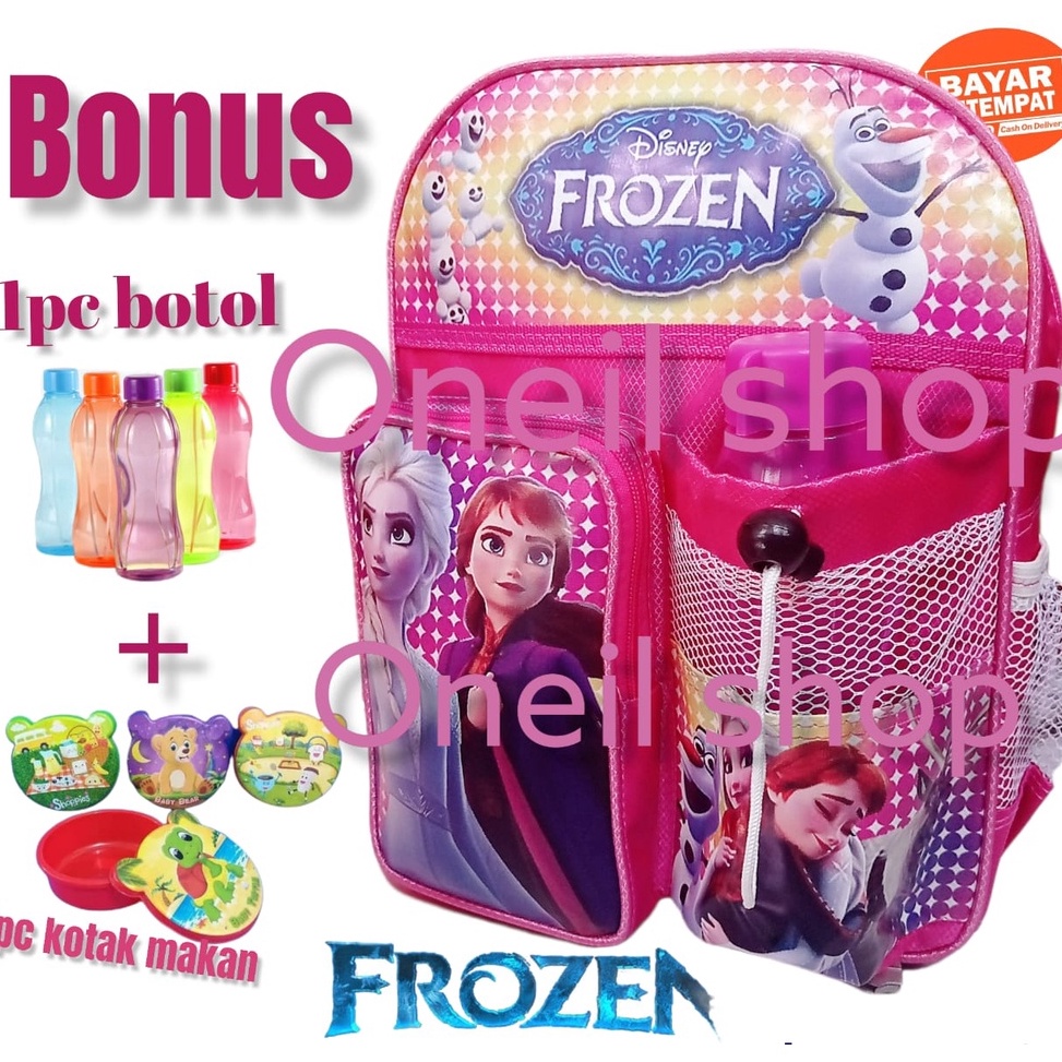Terbaru TAS KARAKTER ANAK PEREMPUAN  BONUS BOTOL  kotak makan  ANAK  TK  PAUD  DEBBY SHOP