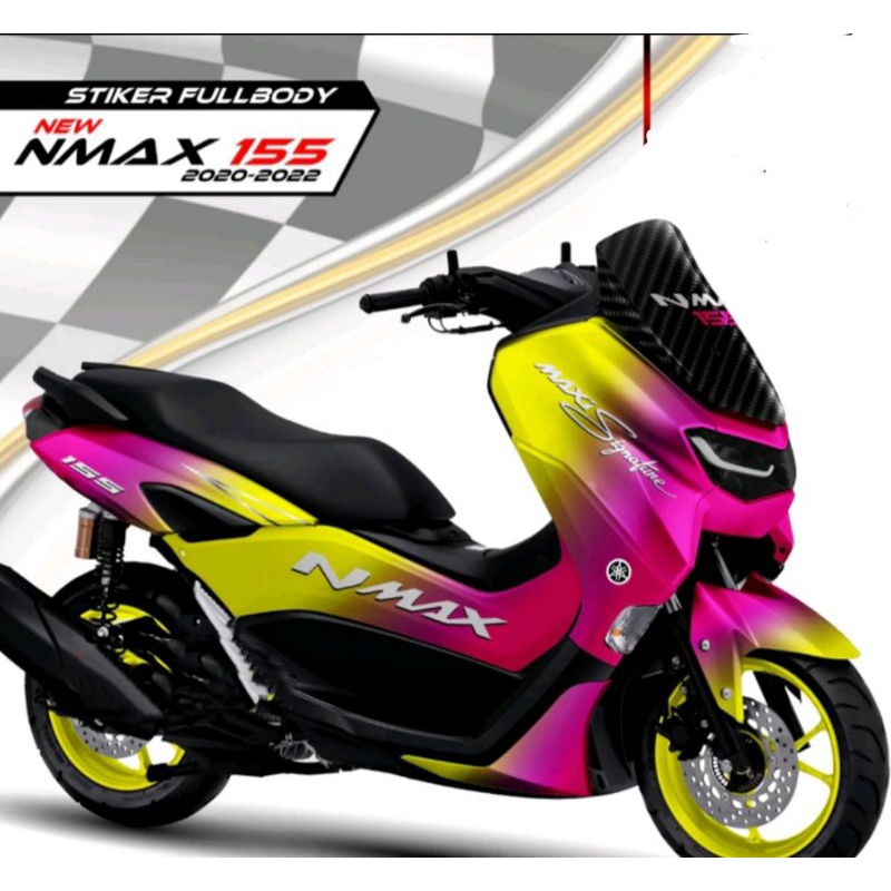 Decal New Nmax Full Body Gradasi warna Kuning Pink