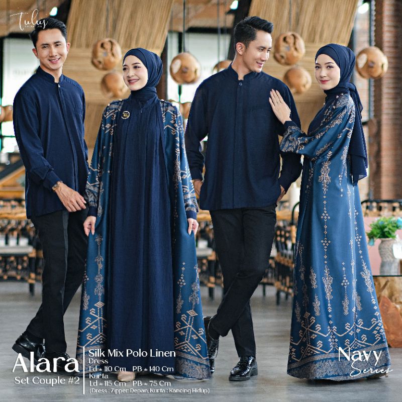 ALARA #2 SET COUPLE DRESS LD 110 KURTA LD 115 SILK MIX POLO LINEN BY TULUS