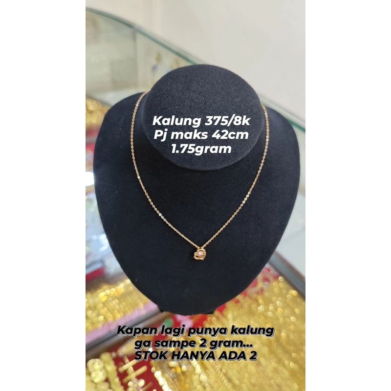 KALUNG EMAS 375/8K KALUNG LIONTIN SET EMAS ASLI KALUNG LIONTIN SET EMAS MUDA KALUNG LIONTIN DANCING 