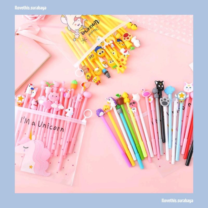 

PENA/BOLPOINT/PULPEN GEL KARAKTER LUCU WARNA WARNI