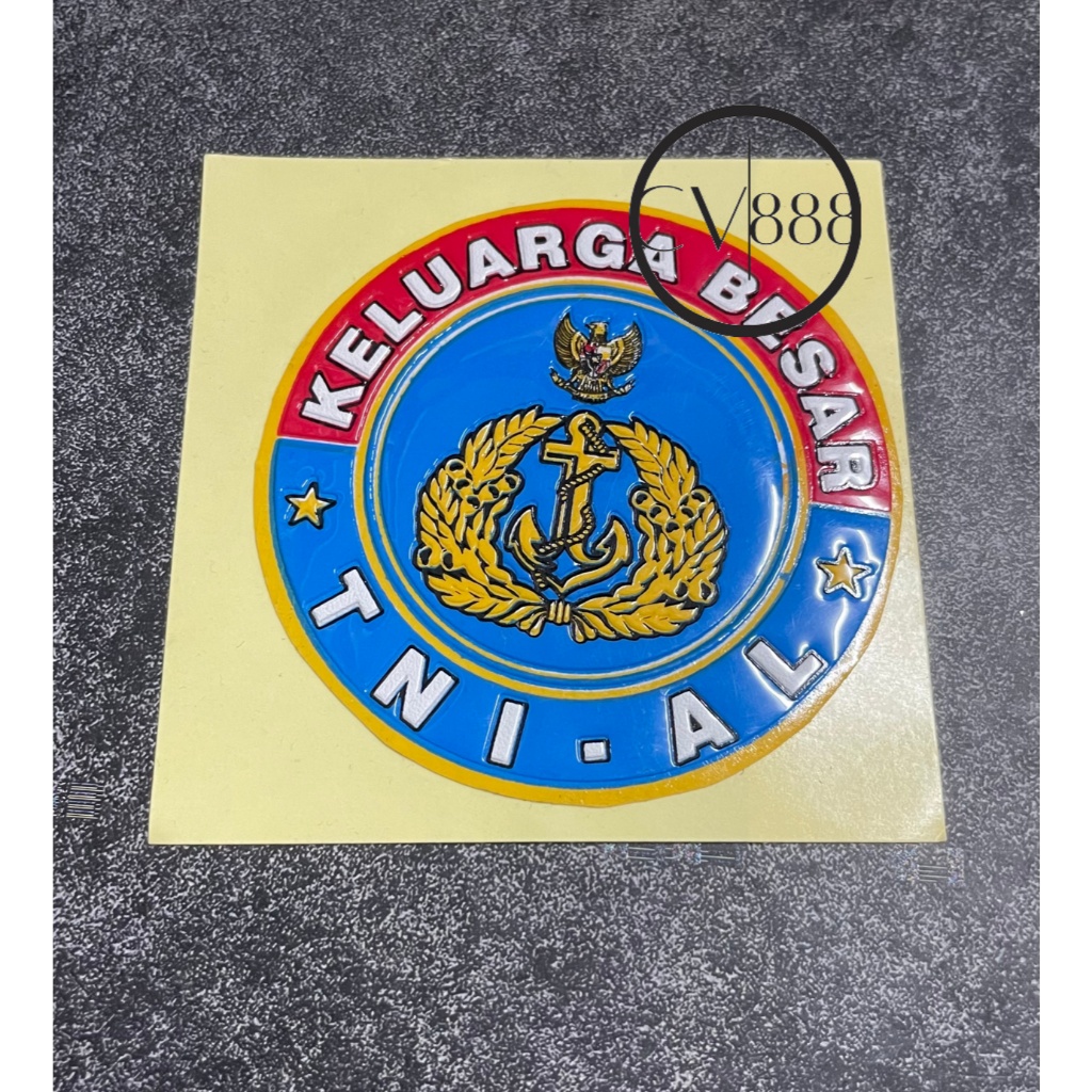 Stiker TNI AL (Bulat) - Stiker Keluarga Besar TNI AL- Stiker Mobil - Stiker Merah Biru
