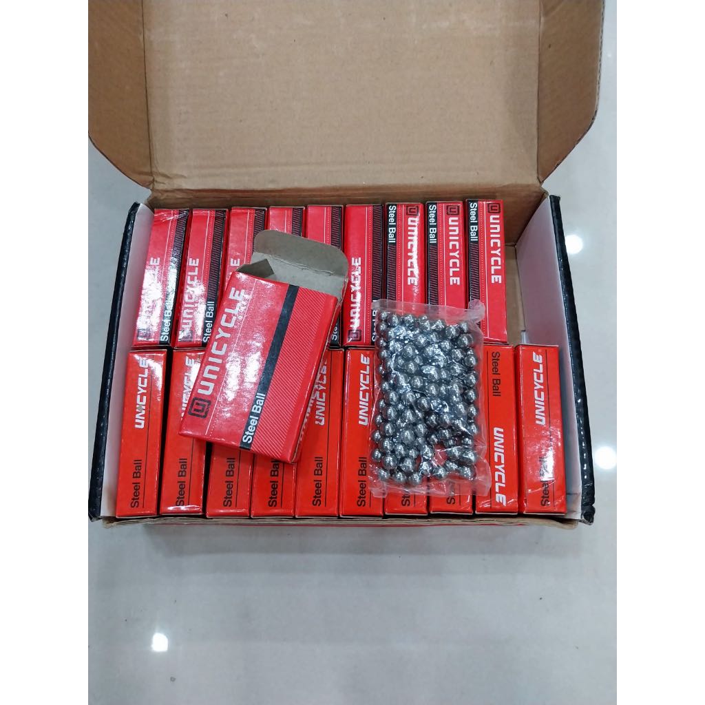 pelor sepeda bijian as belakang unicycle 1/4 6.3mm isi 144pc steel ball
