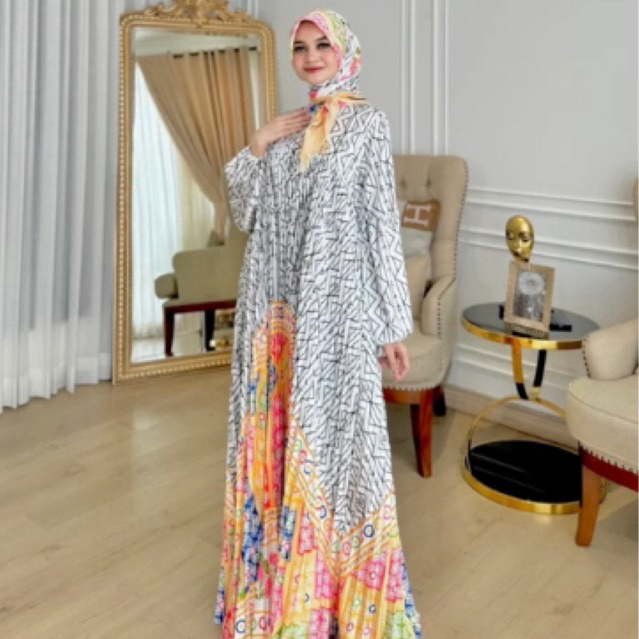 ShellaSaukia gamis plisket Viral Terbaru ORI SS