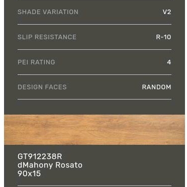 Granit Roman 90x15 dMahoni 2 varian warna (motif Urat kayu estetik, matt) Grade A