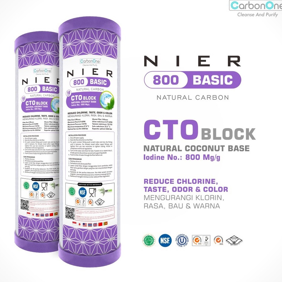 ORIGINAL NIER BASIC CTO  Cartridge Filter Air CTO 1 Iodine 8 Mgg  Refil Filter Air 1