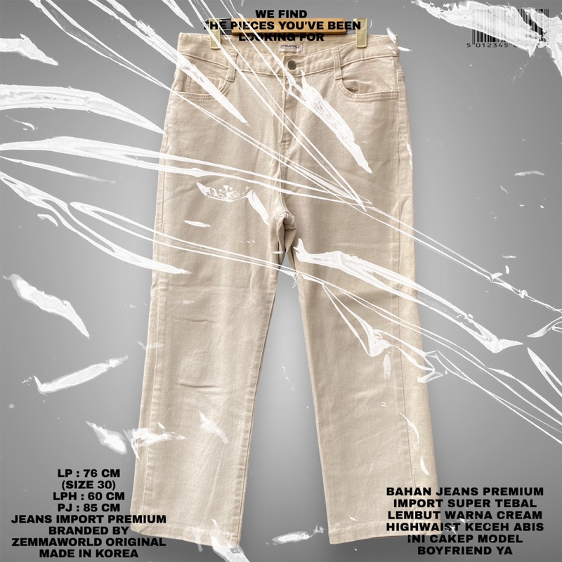 ZEMMAWORLD JEANS ORIGINAL/KOREAN JEANS/JEANS IMPORT PREMIUM/BAGGY JEANS IMPORT/HIGHWAIST JEANS/HIGHW