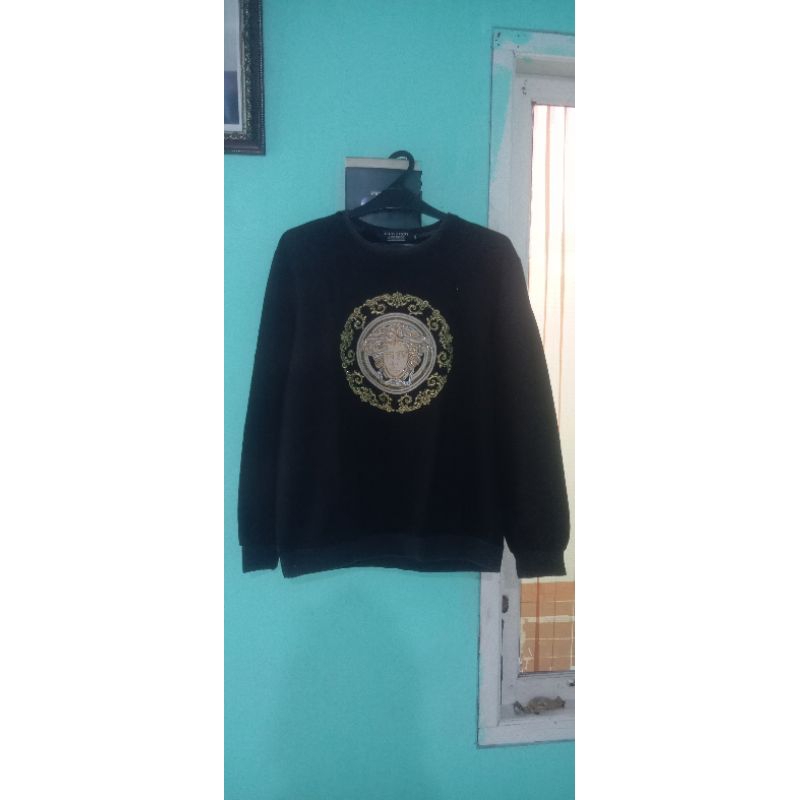 Sweater Pria Versace Hitam Gold